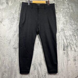 COS Pants Mens 36R Black Knit Zip Hook Ankle Zip Tapered Leg Chino Stretch